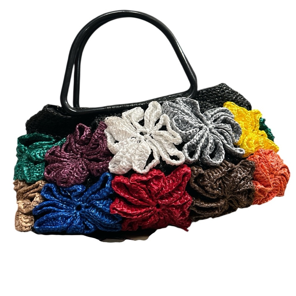 Multicolor Woven Floral  Shoulder Bag